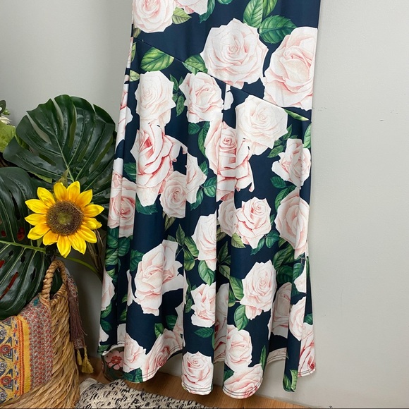 Boohoo NWT Off Shoulder Puff Sleeve Bardot Floral Maxi Dress Size 4 Small - Picture 8 of 13